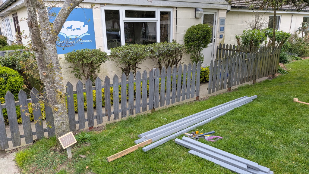 Picture of the structure ready for demolition.